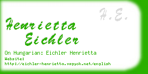 henrietta eichler business card